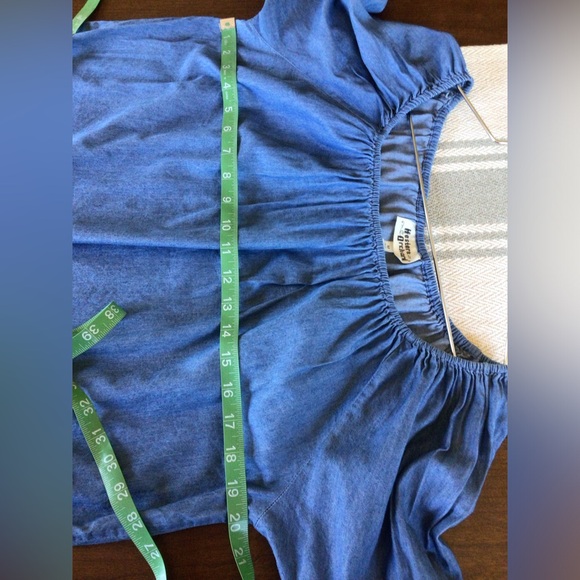 Hester & Orchard blue bell sleeve Pom Pom trimmed blouse - Picture 5 of 6